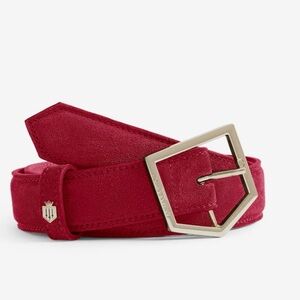Fairfax & Favor Felbrigg belt in cherry suede
